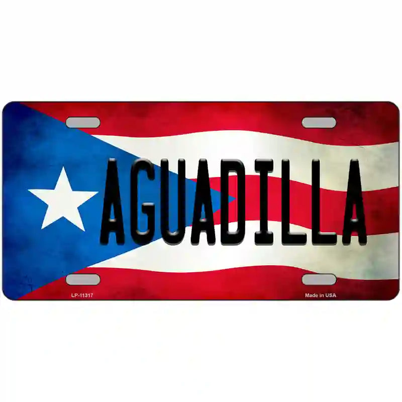 Aguadilla Puerto Rico Flag License Plate Metal Novelty 24" x 12" (LLP)