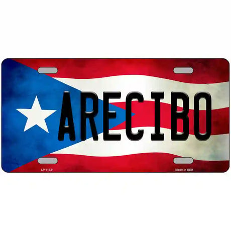 Arecibo Puerto Rico Flag License Plate Metal Novelty 24" x 12" (LLP)