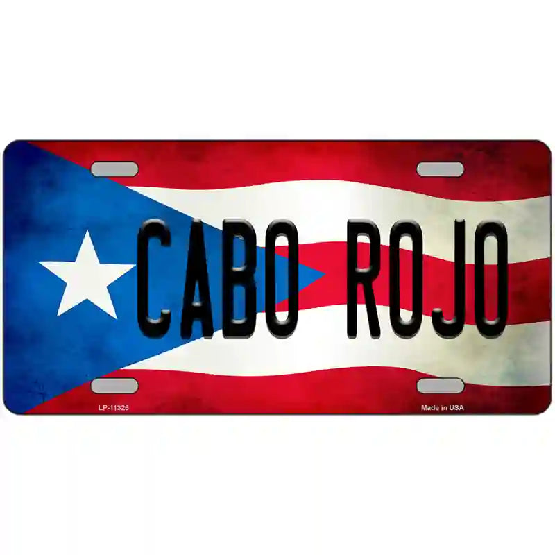 Cabo Rojo Puerto Rico Flag License Plate Metal Novelty 24" x 12" (LLP)