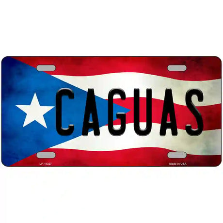 Caguas Puerto Rico Flag License Plate Metal Novelty 24" x 12" (LLP)