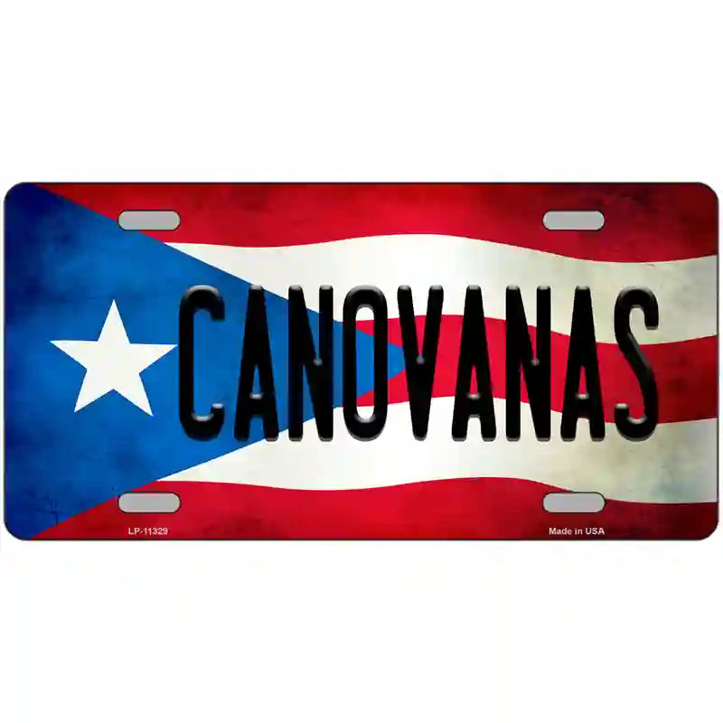 Canovanas Puerto Rico Flag License Plate Metal Novelty 24" x 12" (LLP)