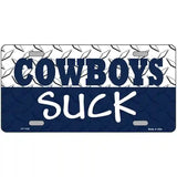 Cowboys Suck Novelty Metal License Plate 24" x 12" (LLP)