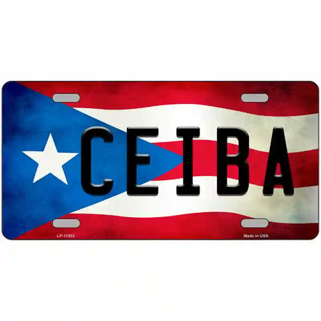 Ceiba Puerto Rico Flag License Plate Metal Novelty 24" x 12" (LLP)