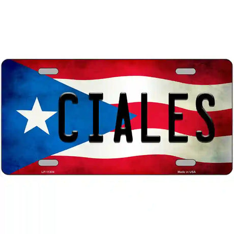 Ciales Puerto Rico Flag License Plate Metal Novelty 24" x 12" (LLP)