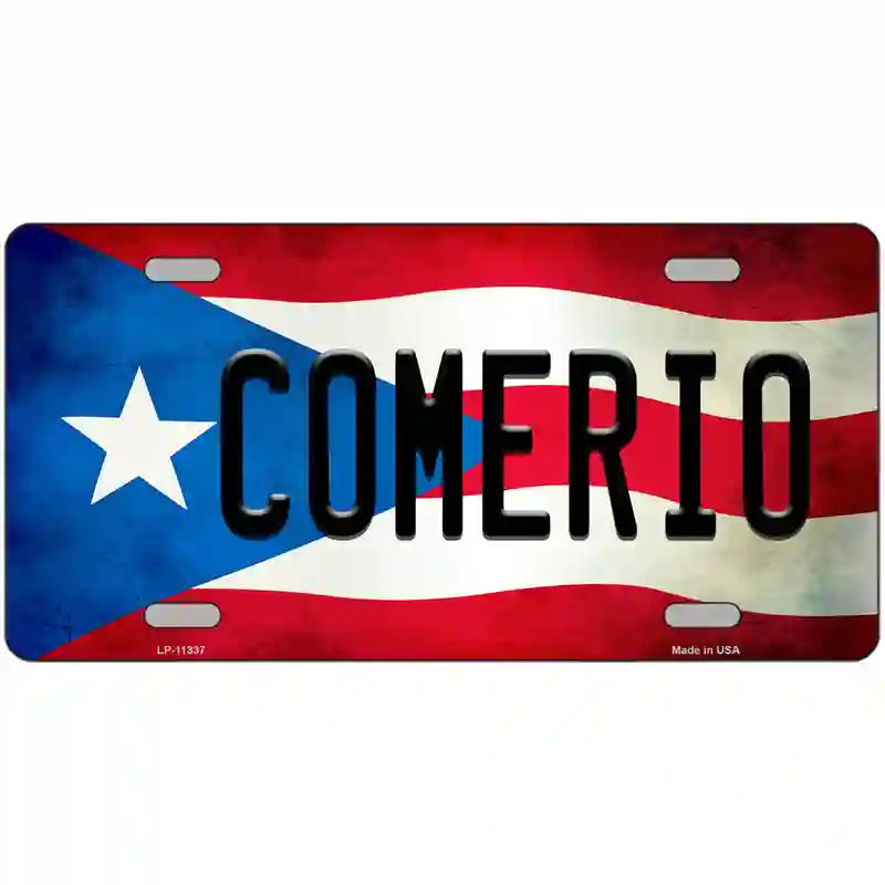 Comerio Puerto Rico Flag License Plate Metal Novelty 24" x 12" (LLP)