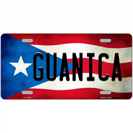 Guanica Puerto Rico Flag License Plate Metal Novelty 24" x 12" (LLP)