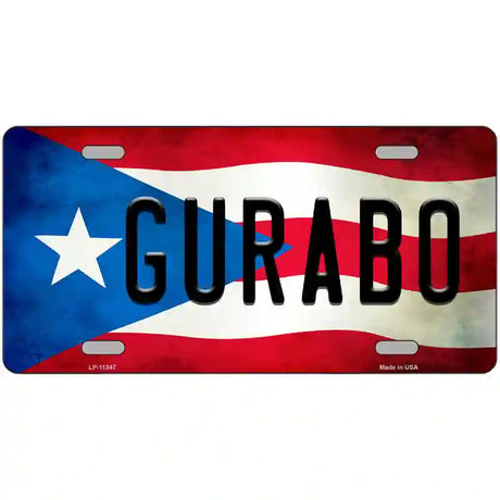 Gurabo Puerto Rico Flag License Plate Metal Novelty 24" x 12" (LLP)