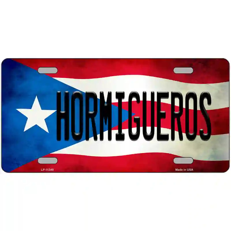 Hormigueros Puerto Rico Flag License Plate Metal Novelty 24" x 12" (LLP)