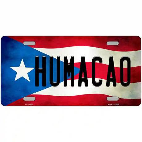 Humacao Puerto Rico Flag License Plate Metal Novelty 24" x 12" (LLP)