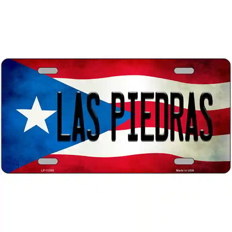 Las Piedras Puerto Rico Flag License Plate Metal Novelty 24" x 12" (LLP)