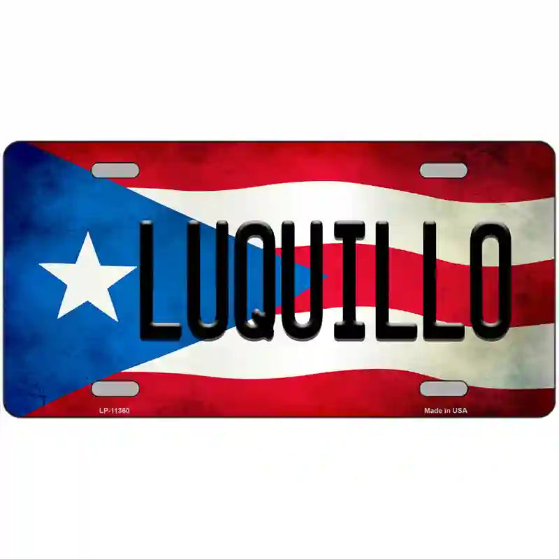 Luquillo Puerto Rico Flag License Plate Metal Novelty 24" x 12" (LLP)