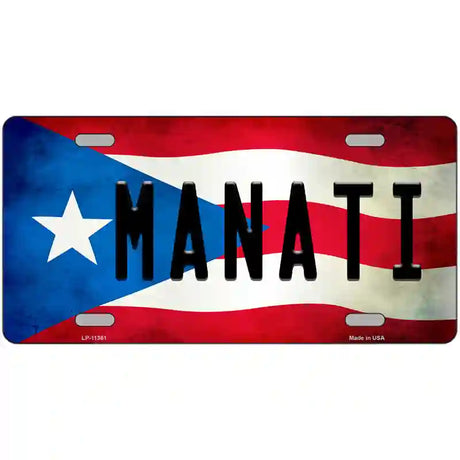 Manati Puerto Rico Flag License Plate Metal Novelty 24" x 12" (LLP)