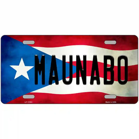 Maunabo Puerto Rico Flag License Plate Metal Novelty 24" x 12" (LLP)