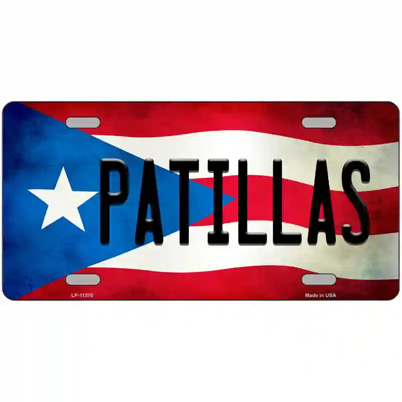 Patillas Puerto Rico Flag License Plate Metal Novelty 24" x 12" (LLP)