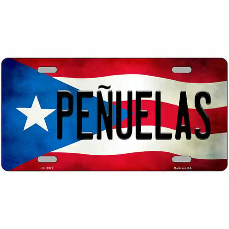 Penuelas Puerto Rico Flag License Plate Metal Novelty 24" x 12" (LLP)