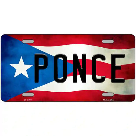 Ponce Puerto Rico Flag License Plate Metal Novelty 24" x 12" (LLP)