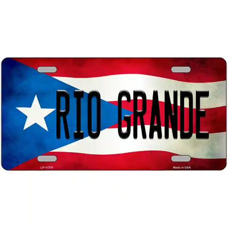 Rio Grande Puerto Rico Flag License Plate Metal Novelty 24" x 12" (LLP)