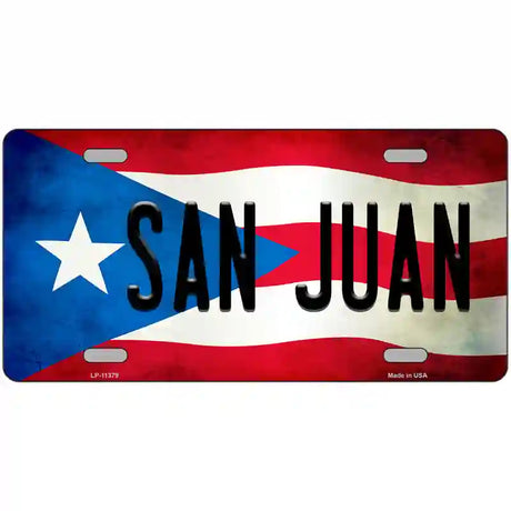 San Juan Puerto Rico Flag License Plate Metal Novelty 24" x 12" (LLP)