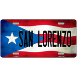 San Lorenzo Puerto Rico Flag License Plate Metal Novelty 24" x 12" (LLP)