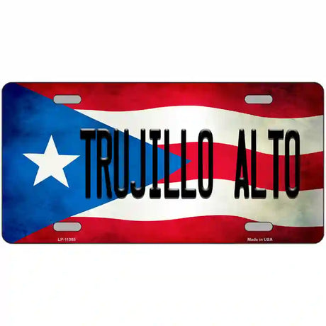 Trujillo Alto Puerto Rico Flag License Plate Metal Novelty 24" x 12" (LLP)