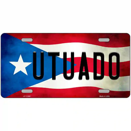 Utuado Puerto Rico Flag License Plate Metal Novelty 24" x 12" (LLP)