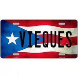 Vieques Puerto Rico Flag License Plate Metal Novelty 24" x 12" (LLP)