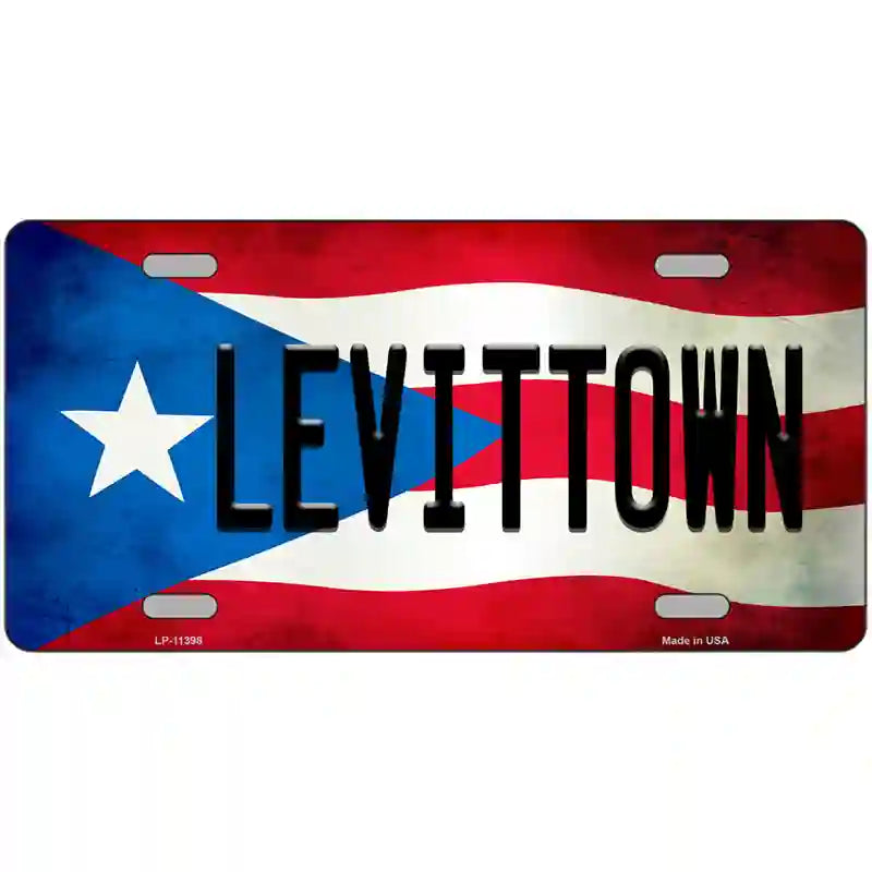 Levittown Puerto Rico Flag License Plate Metal Novelty 24" x 12" (LLP)