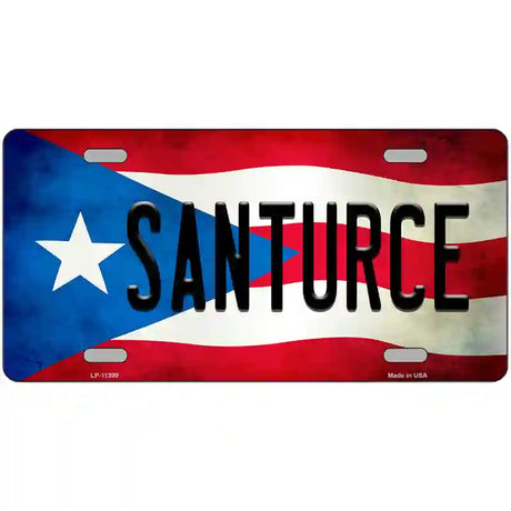 Santurce Puerto Rico Flag License Plate Metal Novelty 24" x 12" (LLP)