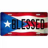 Blessed Puerto Rico Flag License Plate Metal Novelty 24" x 12" (LLP)