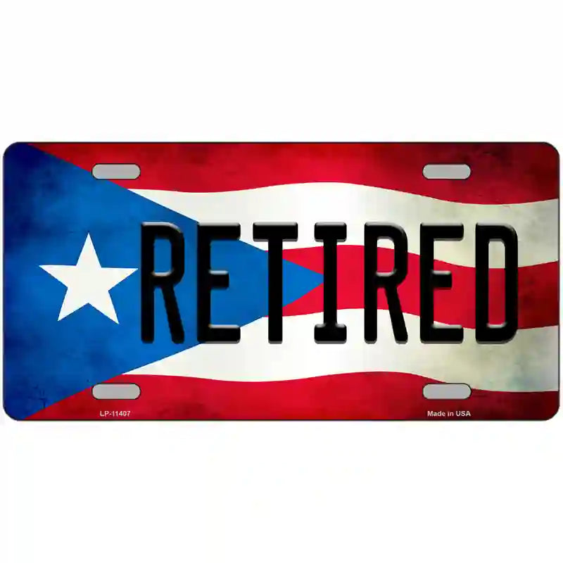 Retired Puerto Rico Flag License Plate Metal Novelty 24" x 12" (LLP)