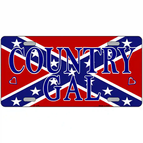 Confederate Country Gal Novelty Metal License Plate 24" x 12" (LLP)