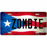 Zombie Puerto Rico Flag License Plate Metal Novelty 24" x 12" (LLP)