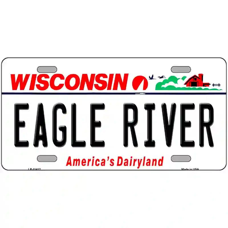 Eagle River Wisconsin Novelty Metal License Plate 24" x 12" (LLP)