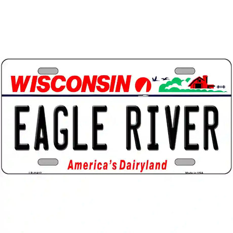 Eagle River Wisconsin Novelty Metal License Plate 24" x 12" (LLP)