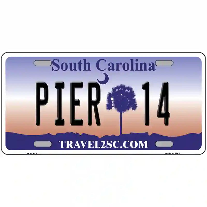 Pier 14 South Carolina Novelty License Plate 24" x 12" (LLP)