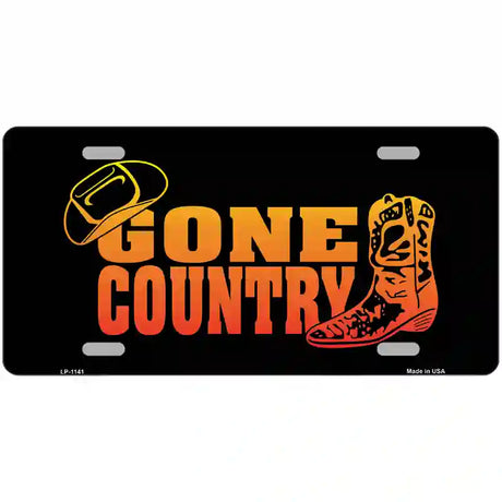 Gone Country Novelty Metal License Plate 24" x 12" (LLP)