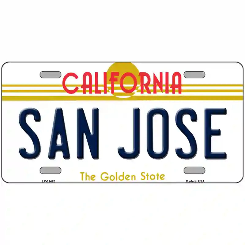 San Jose California Novelty License Plate 24" x 12" (LLP)