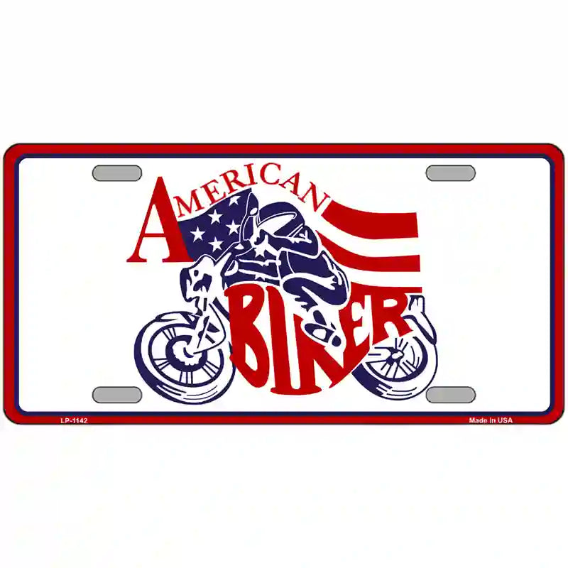 American Biker Novelty Metal License Plate 24" x 12" (LLP)