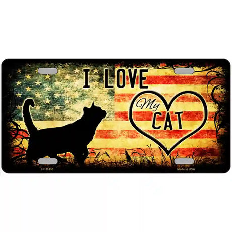 I Love My Cat Novelty Metal License Plate 24" x 12" (LLP)