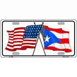 Puerto Rico Crossed US Flag License Plate 24" x 12" (LLP)