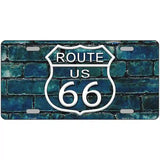 Route 66 Blue Brick Wall Novelty License Plate 24" x 12" (LLP)