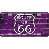 Route 66 Purple Brick Wall Novelty License Plate 24" x 12" (LLP)