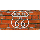 Route 66 Orange Brick Wall Novelty License Plate 24" x 12" (LLP)