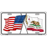 California Crossed US Flag License Plate 24" x 12" (LLP)