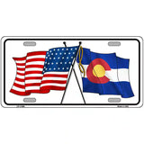 Colorado Crossed US Flag License Plate 24" x 12" (LLP)