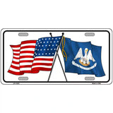 Louisiana Crossed US Flag License Plate 24" x 12" (LLP)