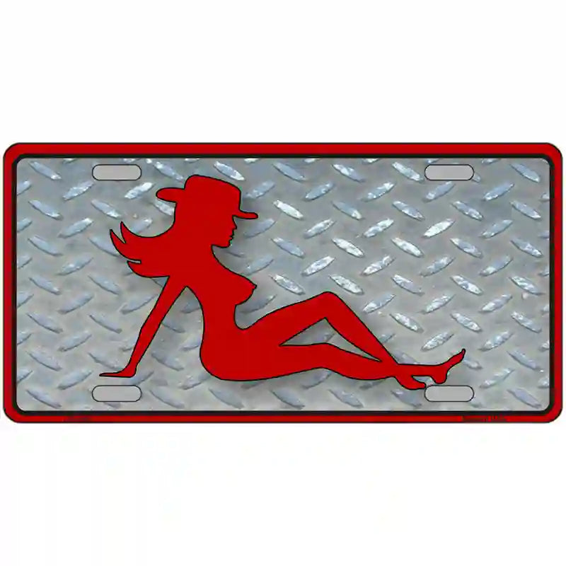 Cowgirl Mud Flap Novelty Metal License Plate 24" x 12" (LLP)