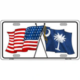 South Carolina Crossed US Flag License Plate 24" x 12" (LLP)