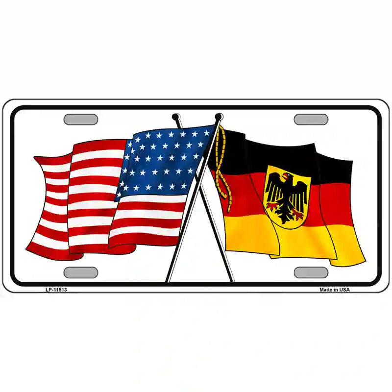 Germany Crossed US Flag License Plate 24" x 12" (LLP)