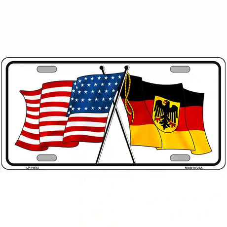 Germany Crossed US Flag License Plate 24" x 12" (LLP)